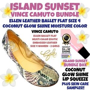 Vince Camuto Ellen Ballet Flats Women4/Girls 2-Coconut Glow Shine MAKENA SUNSET